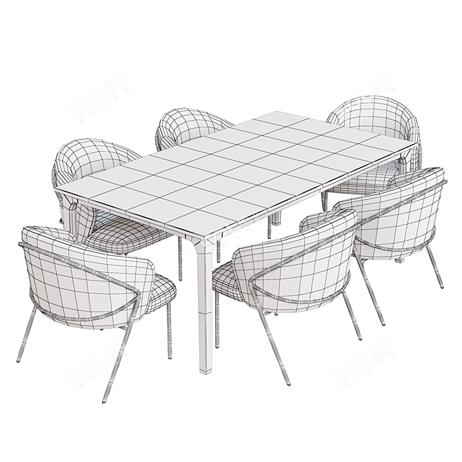 Elegant 2014 Dining Set 3D model image 4