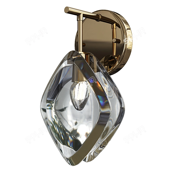 Elegant Glass Wall Sconce 3D model image 1