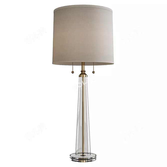 Elegant Bubble Glass Table Lamp 3D model image 1