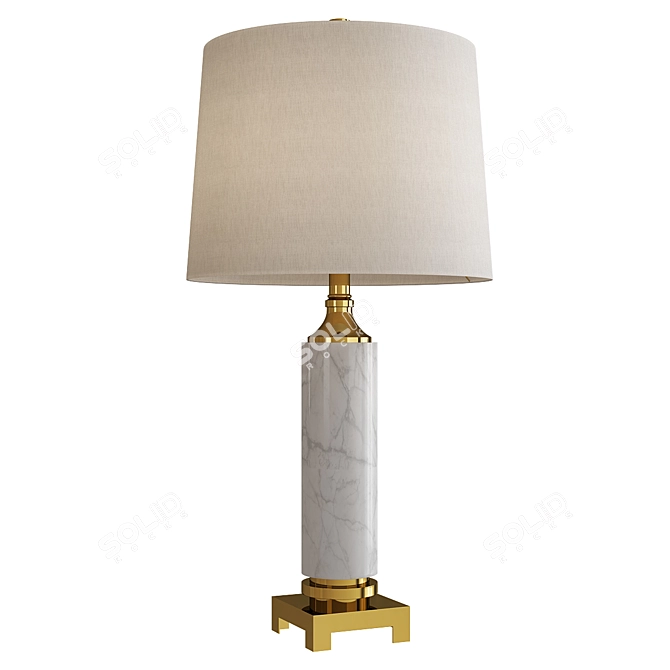 Elegant Crosby Round Table Lamp 3D model image 1