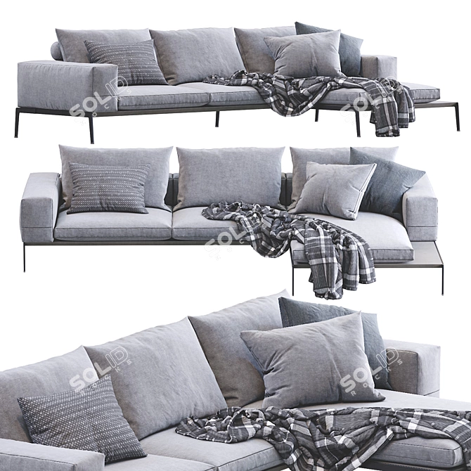 Elegant Lifesteel Sofa: Flexform 3D model image 1