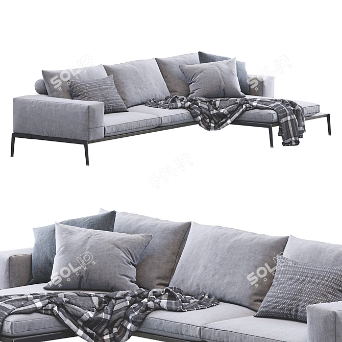 Elegant Lifesteel Sofa: Flexform 3D model image 2