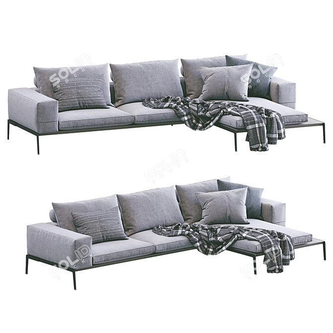 Elegant Lifesteel Sofa: Flexform 3D model image 4