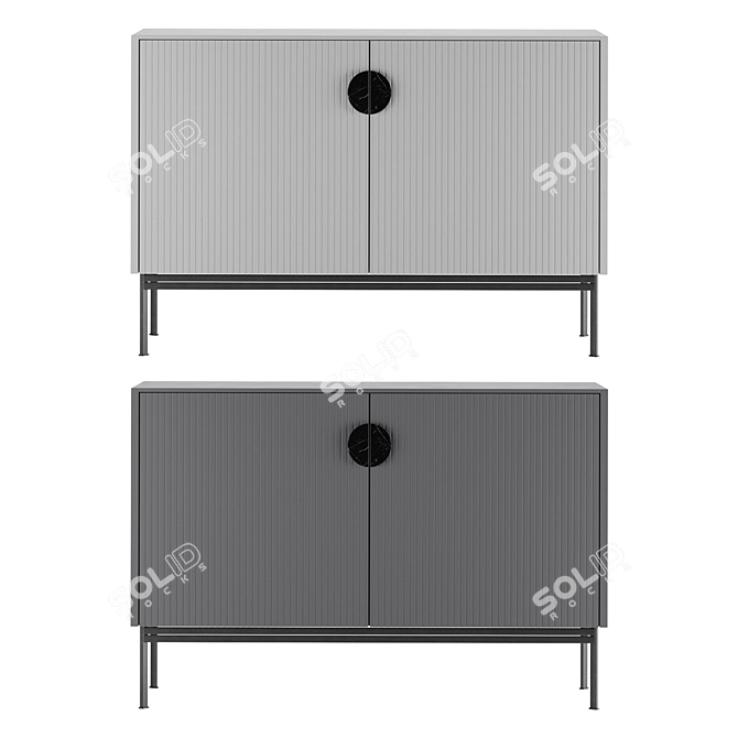 Modern Grey Chest of Drawers 3D model image 2