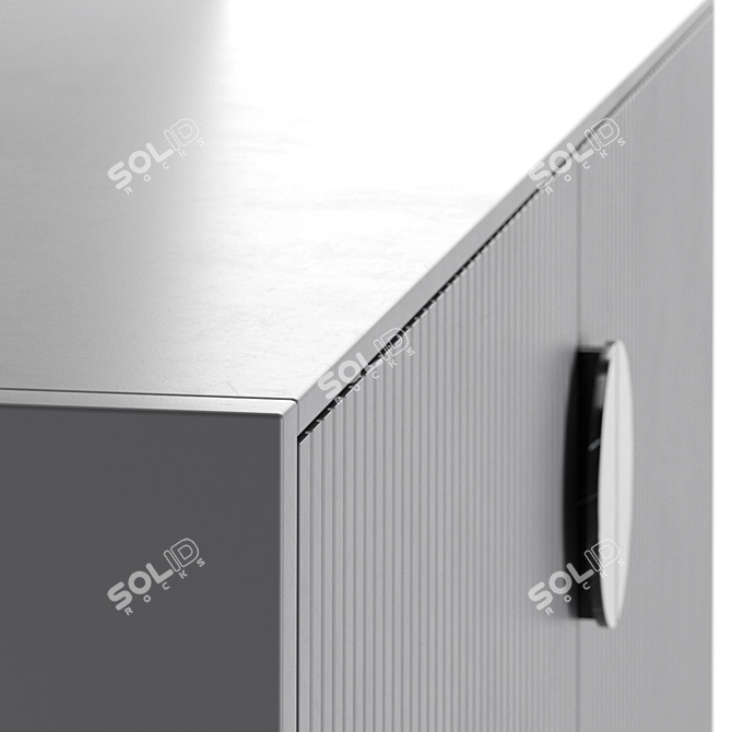 Modern Grey Chest of Drawers 3D model image 3