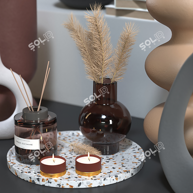 Elegant Decor Set 77 3D model image 2