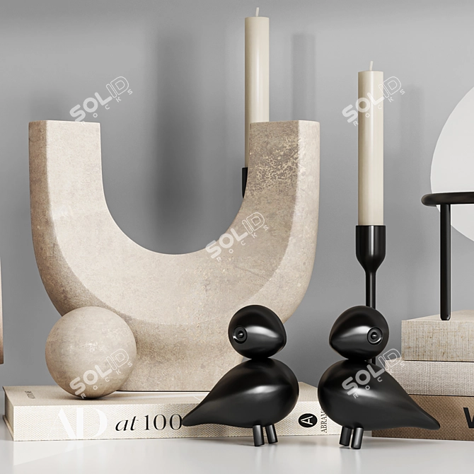 Elegant Home Decor Set 3D model image 2