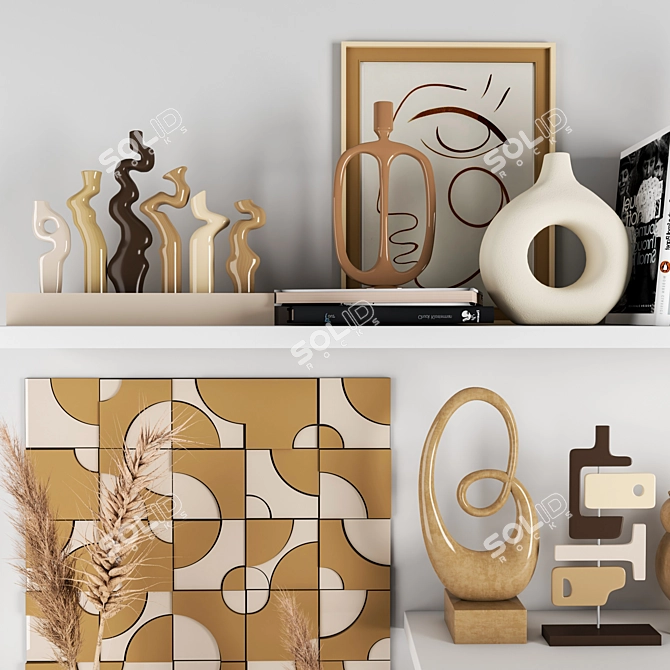 Elegant Home Decor Set 3D model image 5