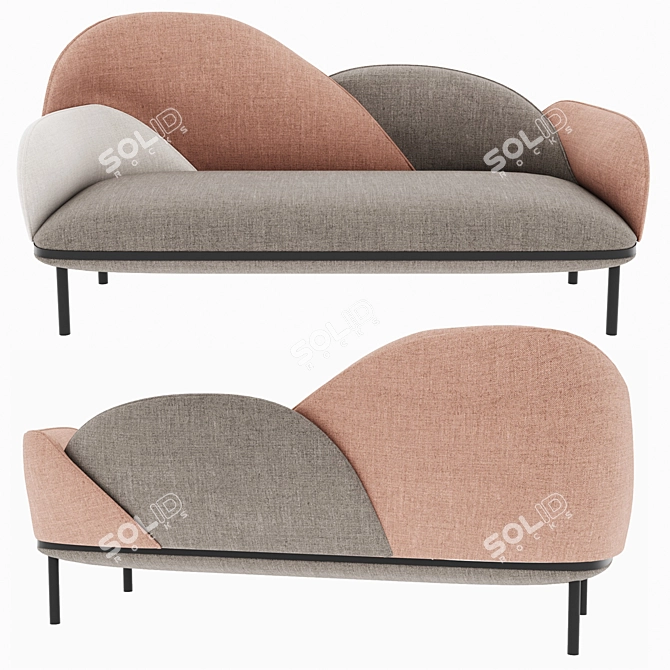 Luxurious Scape Double Sofa 3D model image 1
