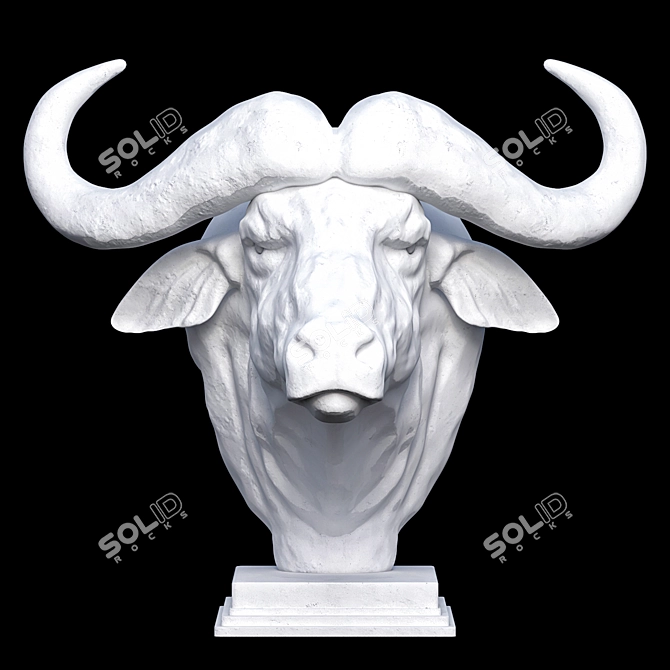 Majestic African Buffalo Sculpture 3D model image 3