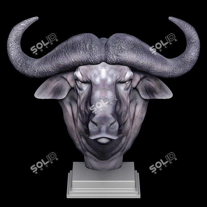 Majestic African Buffalo Sculpture 3D model image 4