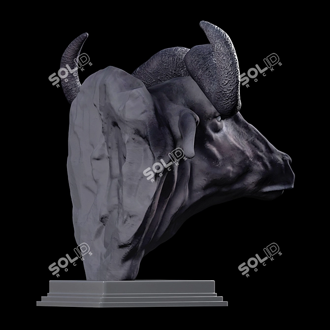 Majestic African Buffalo Sculpture 3D model image 5