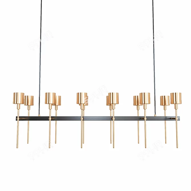 Ventoux Linear Chandelier: Sleek Illumination for Modern Spaces 3D model image 1