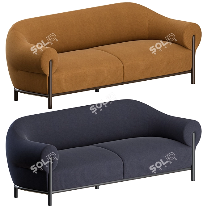 Modern Fender 3-Seater Sofa 3D model image 1