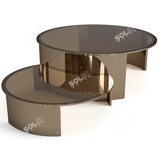 Elegant Fendi Casa Coffee Tables 3D model image 2