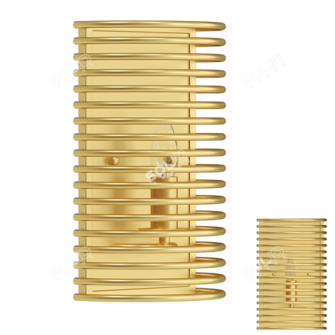 Art Deco Glass Wall Lamp 3D model image 1