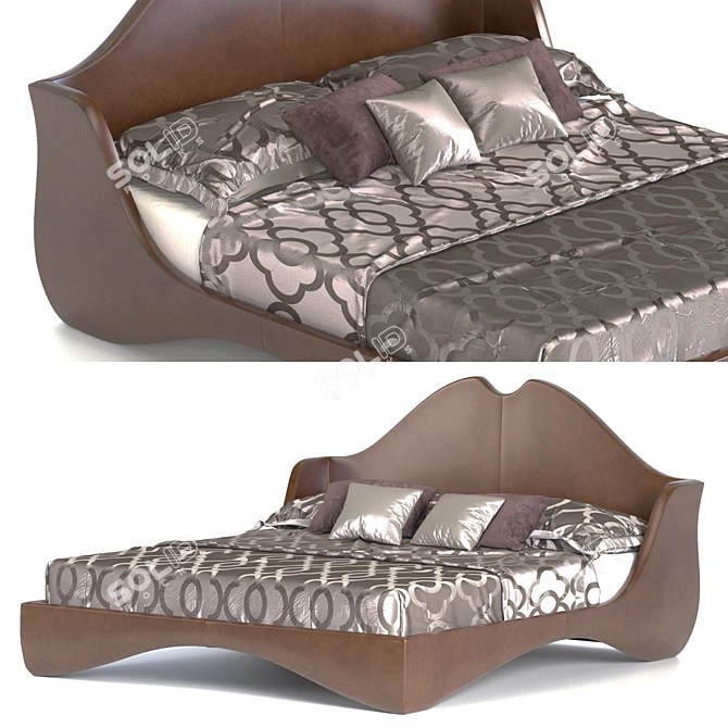 Turri Pegaso Luxury Italian Bed 3D model image 2