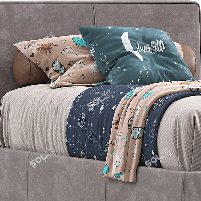 Modern Italian Single Bed by Pianca 3D model image 2