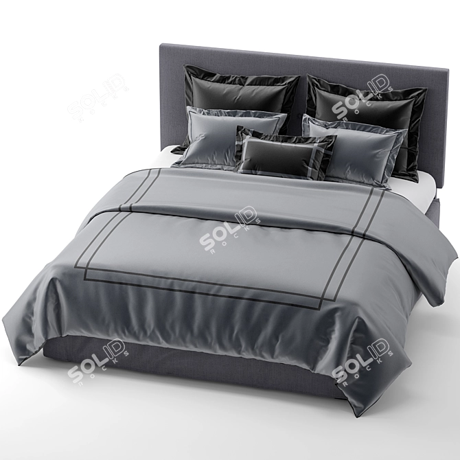 Sleek and Chic Bedframe 3D model image 2