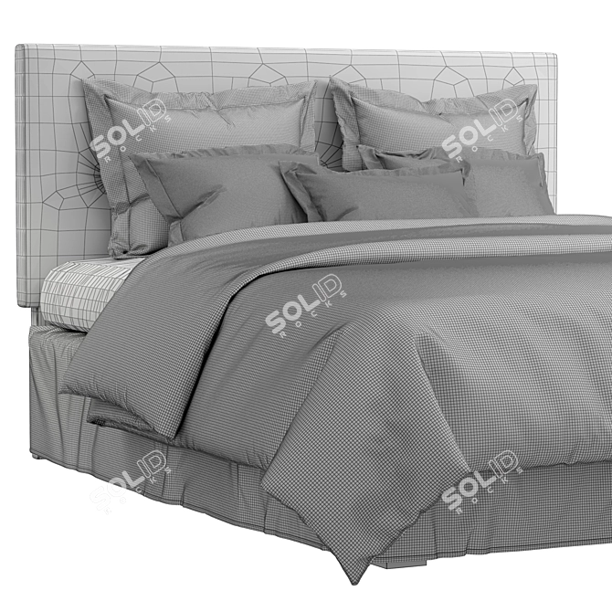 Sleek and Chic Bedframe 3D model image 4