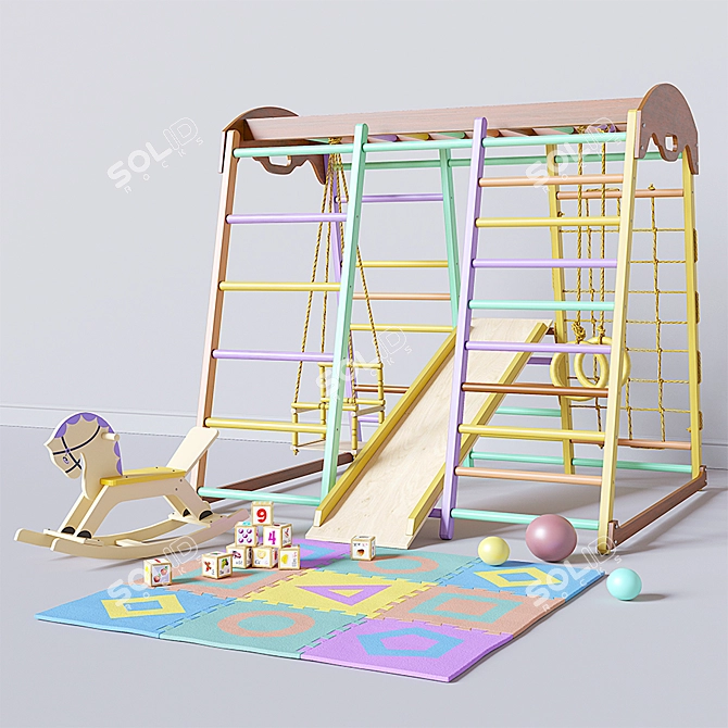 Compact Indoor Kids' Gaming Complex 3D model image 1