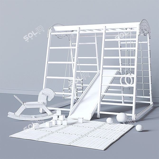 Compact Indoor Kids' Gaming Complex 3D model image 4