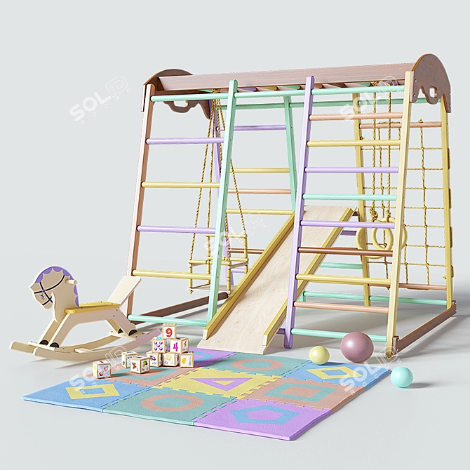 Compact Indoor Kids' Gaming Complex 3D model image 6