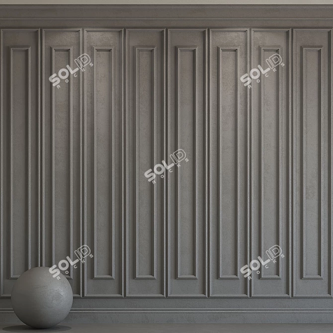 Elegant Molded Decorative Plaster 3D model image 1