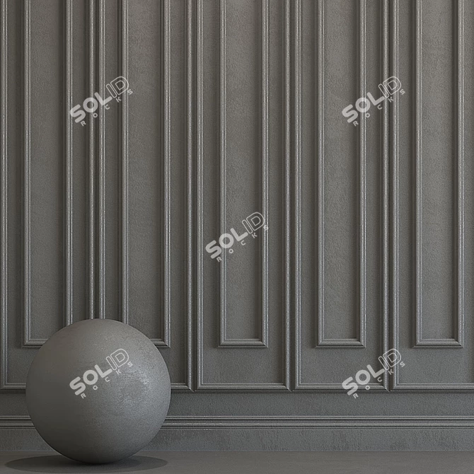 Elegant Molded Decorative Plaster 3D model image 2