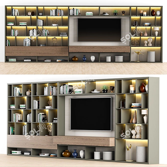 Title: Sleek Misuraemme TV Wall Solution 3D model image 1