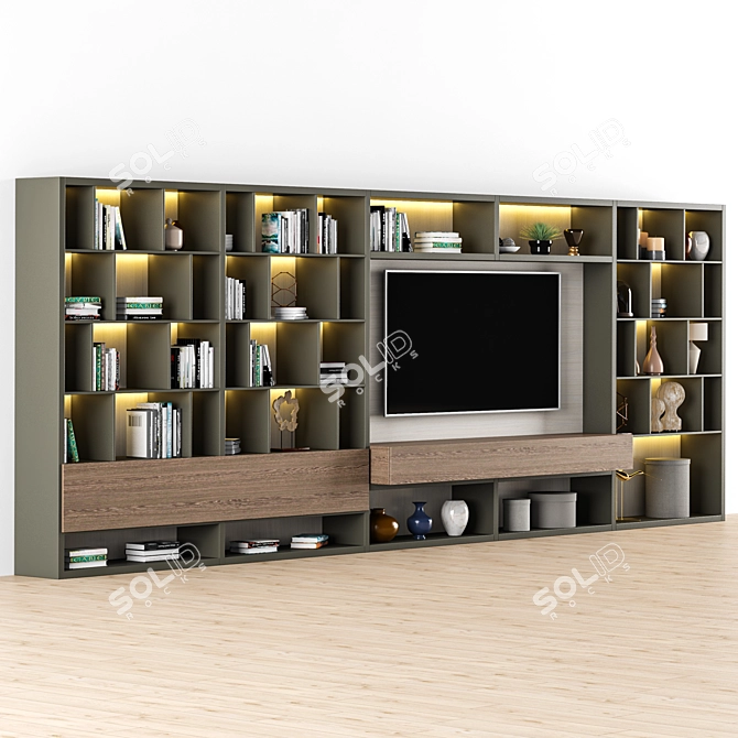 Title: Sleek Misuraemme TV Wall Solution 3D model image 2