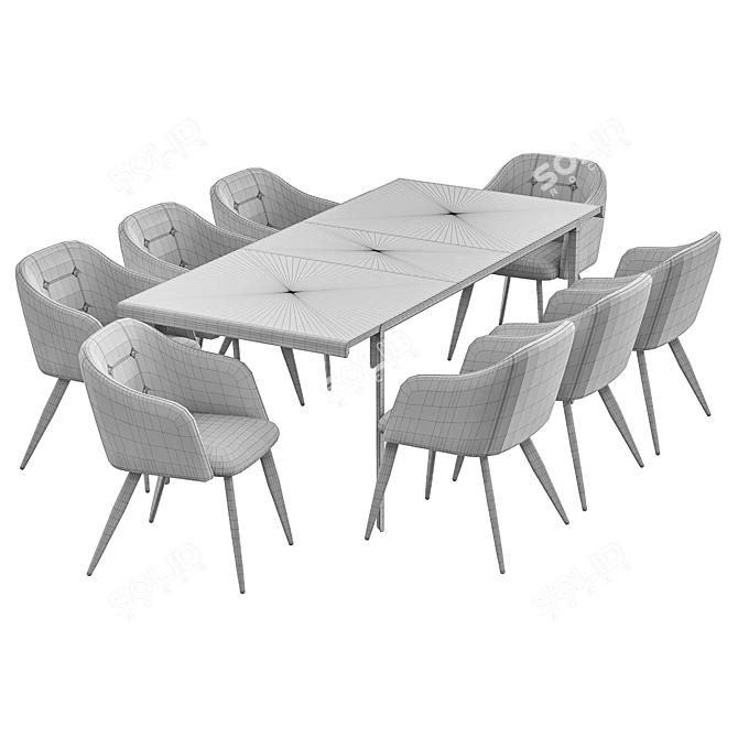 Modern Dining Set: DC-9505 Chair and Nadyria Table 3D model image 6