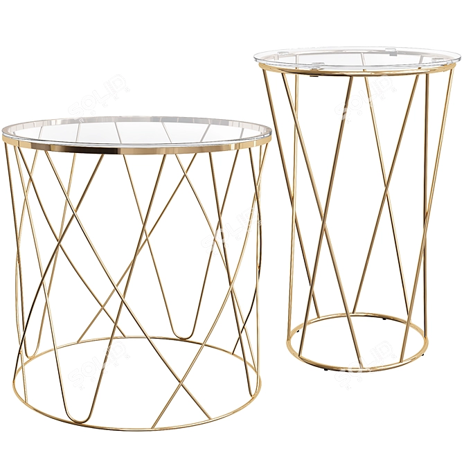 Elegant Coffee Table Set: Halmar Selena & Sedia Allure 3D model image 1