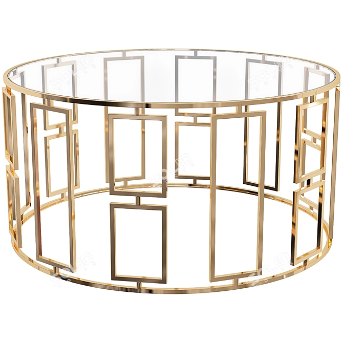 Elegant Gold Coffee Table: Worlds Away Jenny 3D model image 1