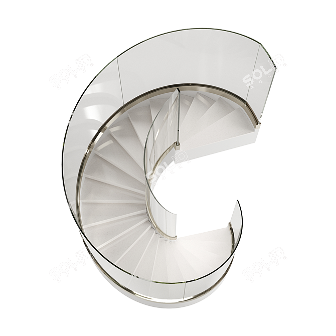 Elegant Spiral Staircase Solution 3D model image 3