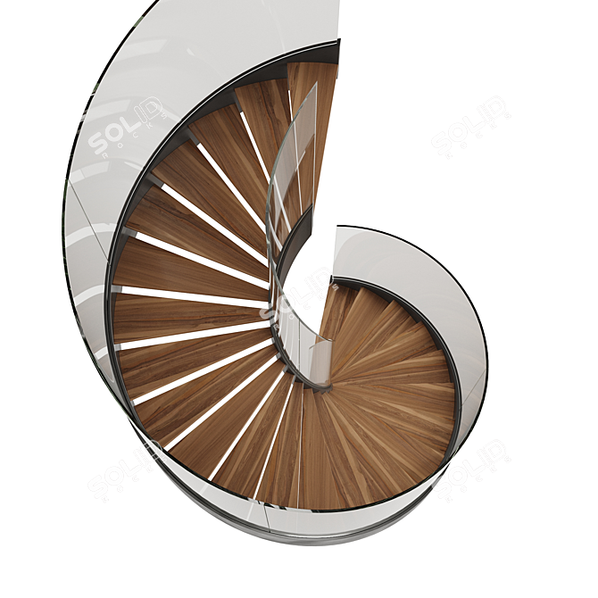 Sleek Spiral Staircase: Type 2 3D model image 3