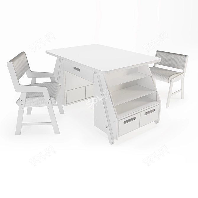 Versatile Grow-with-Me Kid Table 3D model image 5