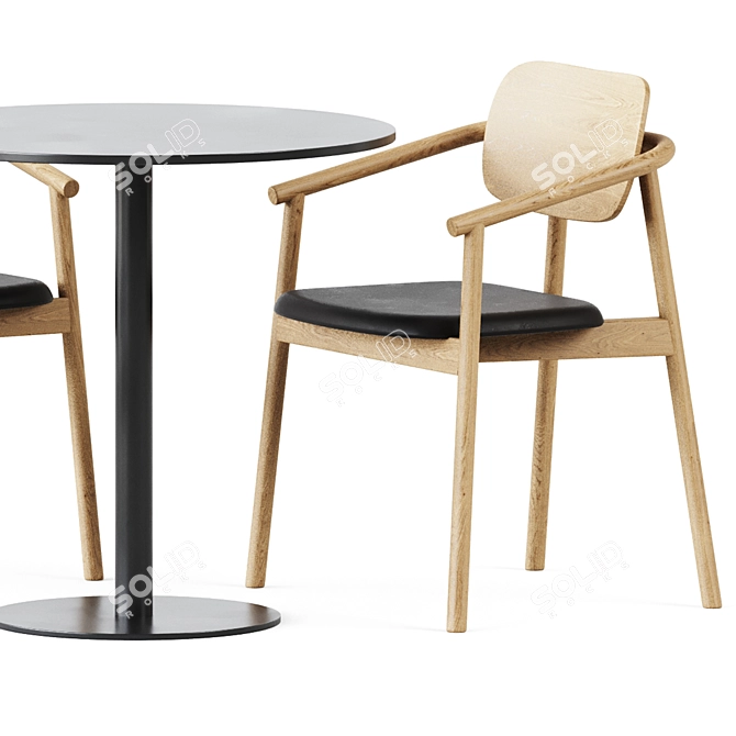 Sleek Sol Table & Klara Chair 3D model image 4