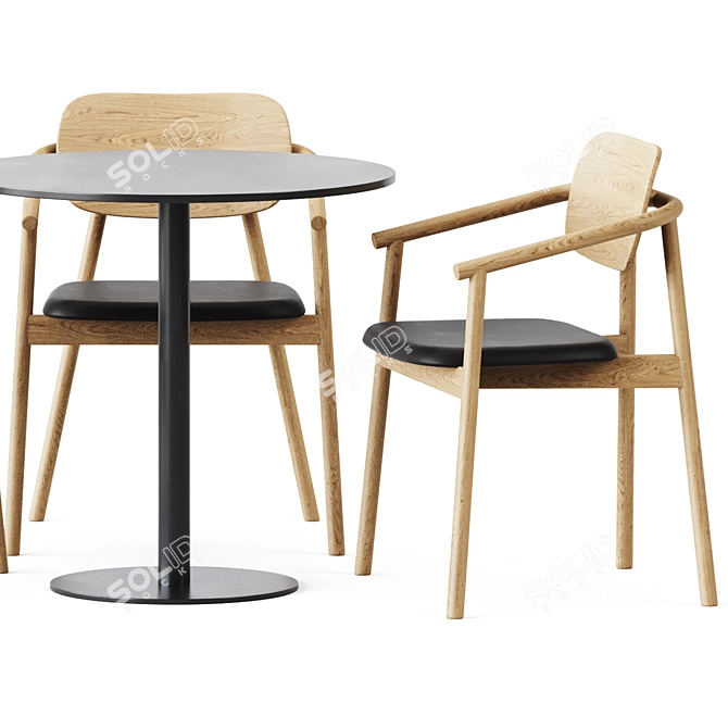 Sleek Sol Table & Klara Chair 3D model image 5