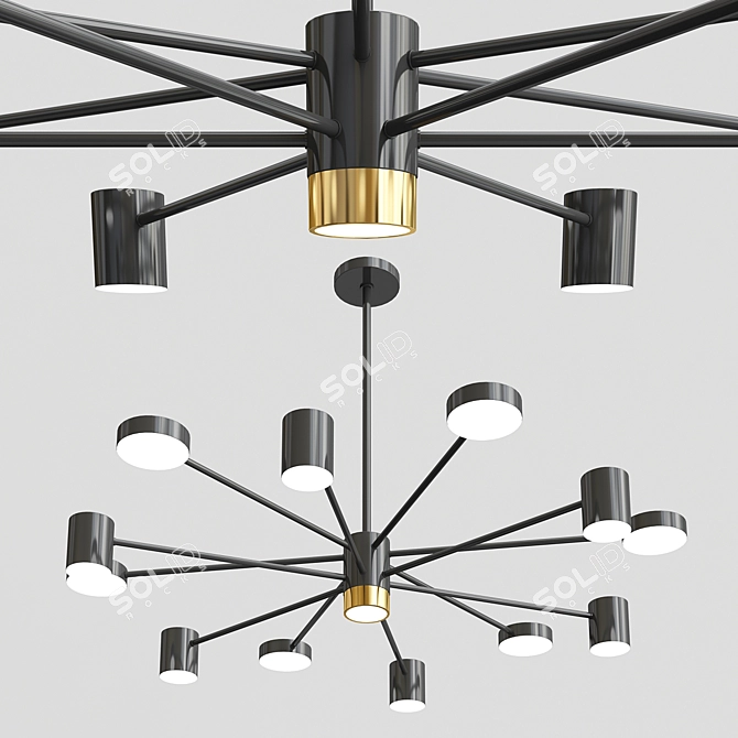 Elegant Crystal Illumination: MERILL Chandelier 3D model image 1