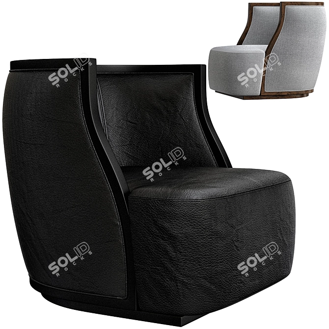 Luxury Modern Armchair: Sleek and Elegant 3D model image 6