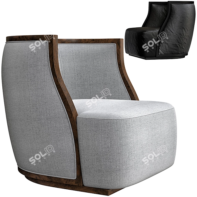 Luxury Modern Armchair: Sleek and Elegant 3D model image 7