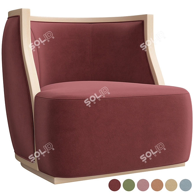 Luxury Modern Armchair: Sleek and Elegant 3D model image 9