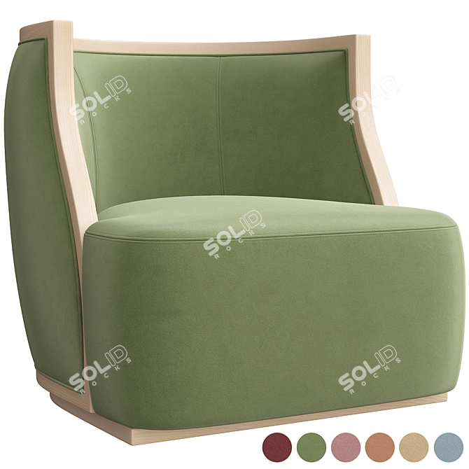 Luxury Modern Armchair: Sleek and Elegant 3D model image 10