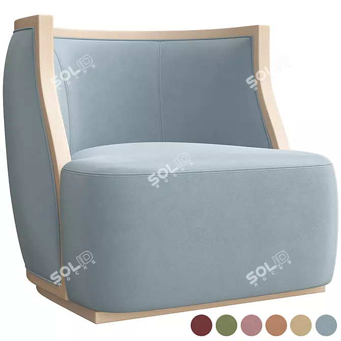 Luxury Modern Armchair: Sleek and Elegant 3D model image 1