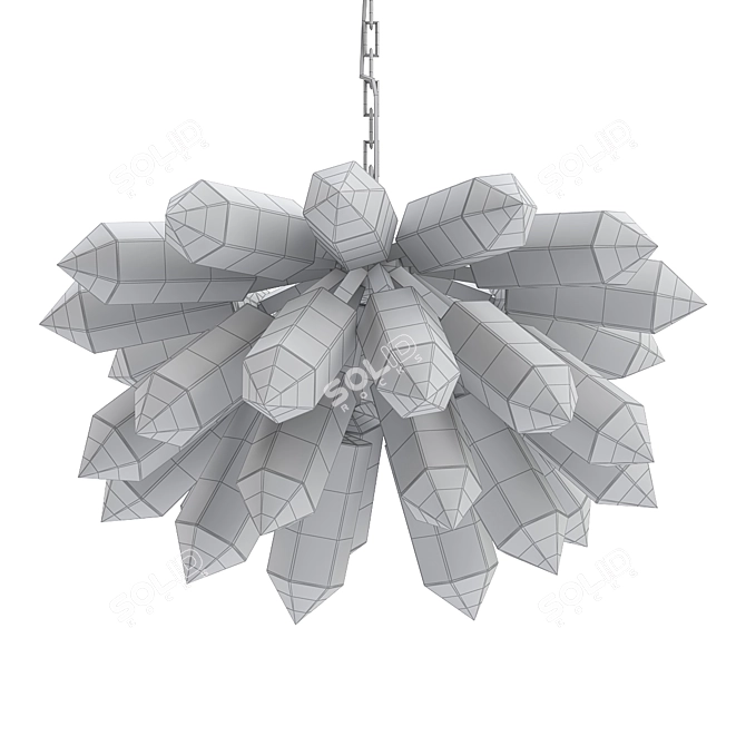 Radiant Crystal Cluster Chandelier 3D model image 2