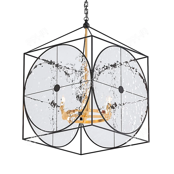 Modern Geometric Chandelier Light 3D model image 1