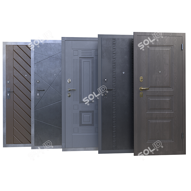 Versatile Home Entrance Doors 3D model image 1