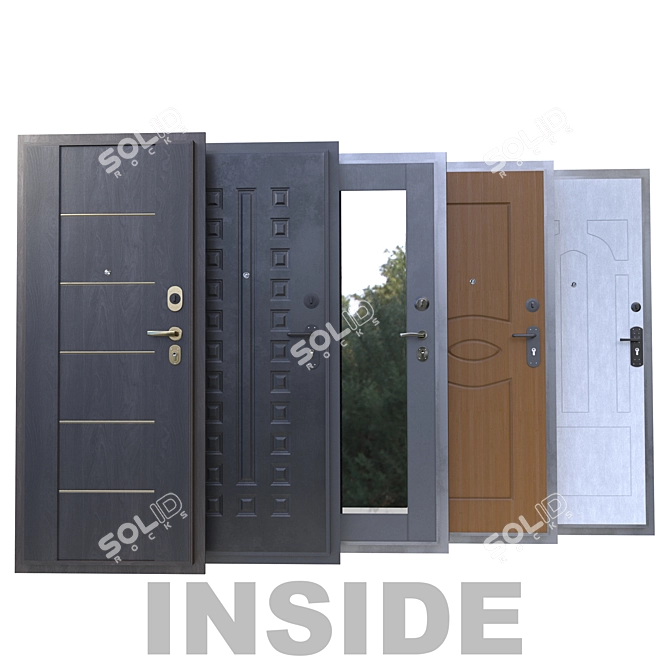 Versatile Home Entrance Doors 3D model image 2