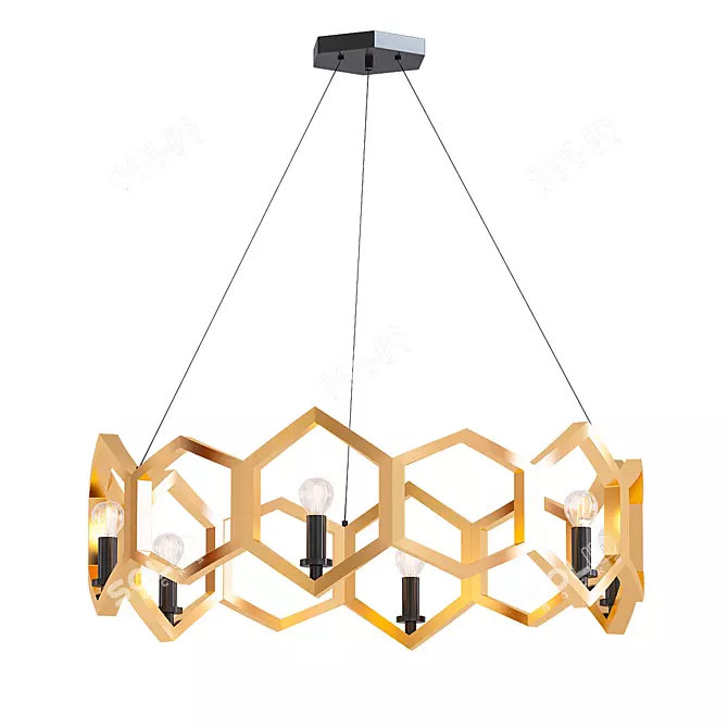 Moxie 6-Light Geometric Chandelier 3D model image 1